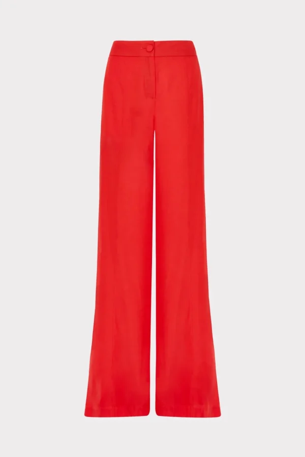 Jumpsuits & Rompers-MILLY Nash Viscose Twill Pants Red