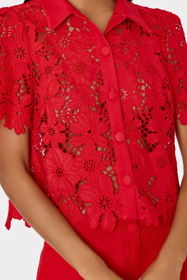 Jumpsuits & Rompers-MILLY Nash Viscose Twill Pants Red