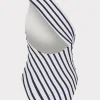 Jumpsuits & Rompers-MILLY Nautical Stripe One Shoulder One Piece Navy/White