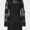 Little Black Dresses-MILLY Nessa 3D Lace Dress Black