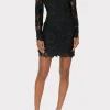 Little Black Dresses-MILLY Nessa 3D Lace Dress Black