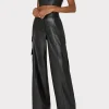 Matching Sets-MILLY Nickie Vegan Leather Crop Top Black