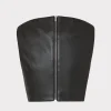 Matching Sets-MILLY Nickie Vegan Leather Crop Top Black