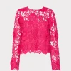 nori_d_lace_shirt_0-1.webp Jumpsuits & Rompers-MILLY Nori 3D Lace Shirt Milly Pink