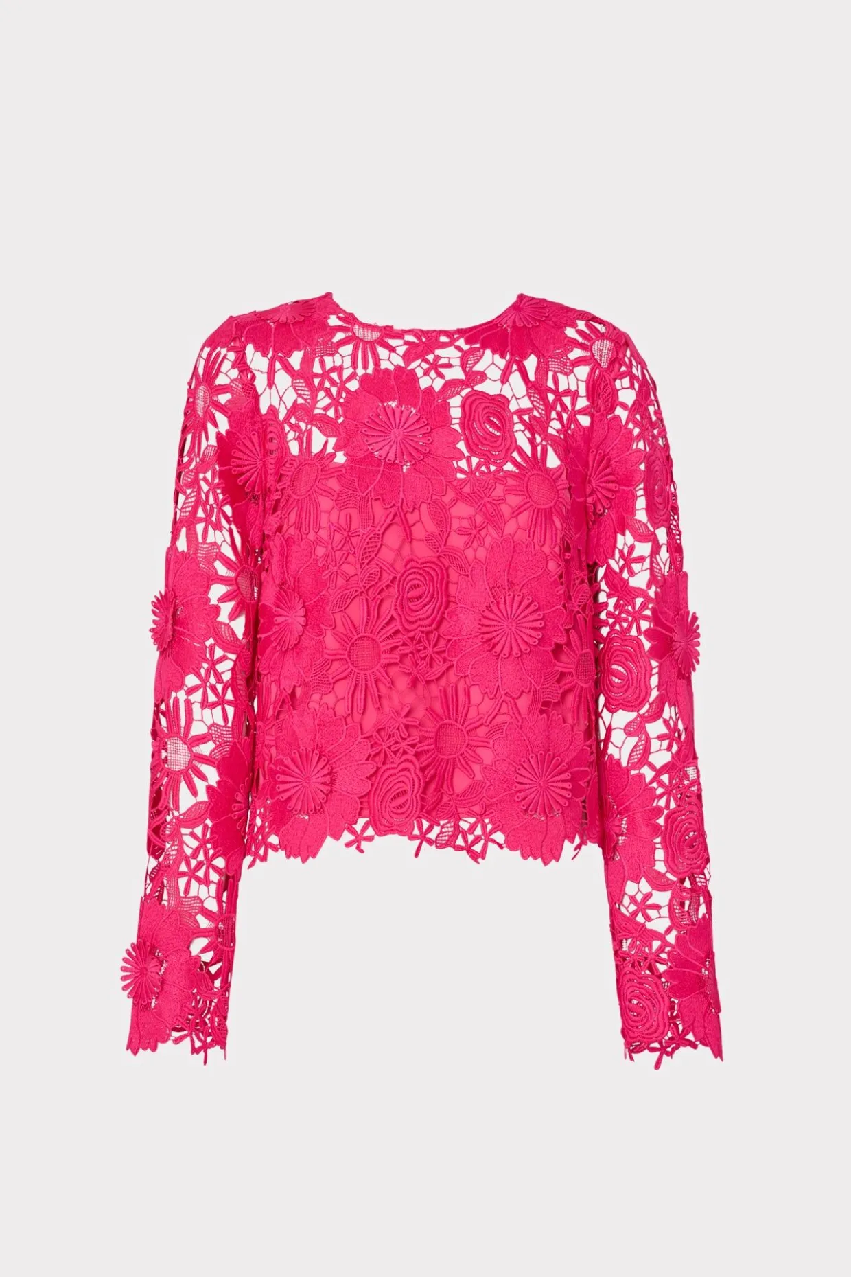 nori_d_lace_shirt_0-1.webp Jumpsuits & Rompers-MILLY Nori 3D Lace Shirt Milly Pink