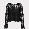 Jumpsuits & Rompers-MILLY Nori 3D Lace Shirt Black