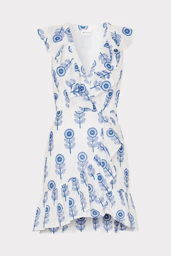 novi_poppy_embroidery_wra_0-2.webp Day Dresses-MILLY Novi Poppy Embroidery Wrap Dress White/Blue