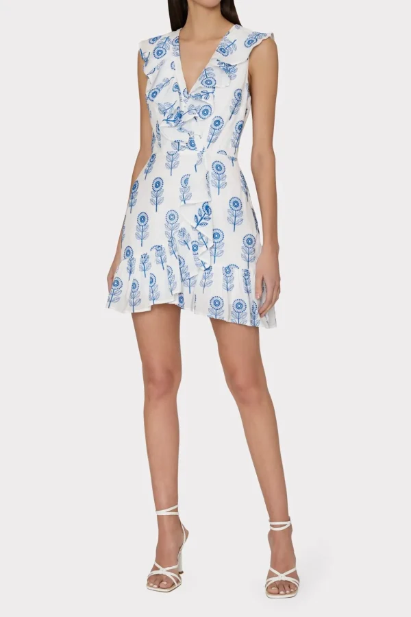 novi_poppy_embroidery_wra_1-2.webp Day Dresses-MILLY Novi Poppy Embroidery Wrap Dress White/Blue