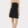 Little Black Dresses-MILLY Nuoir Metallic Fringe Dress Black Metallic