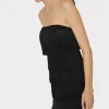 Little Black Dresses-MILLY Nuoir Metallic Fringe Dress Black Metallic