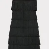 Little Black Dresses-MILLY Nuoir Metallic Fringe Dress Black Metallic