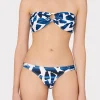 Jumpsuits & Rompers-MILLY Ocean Puzzle Ruched Sides Bikini Bottom Navy Multi
