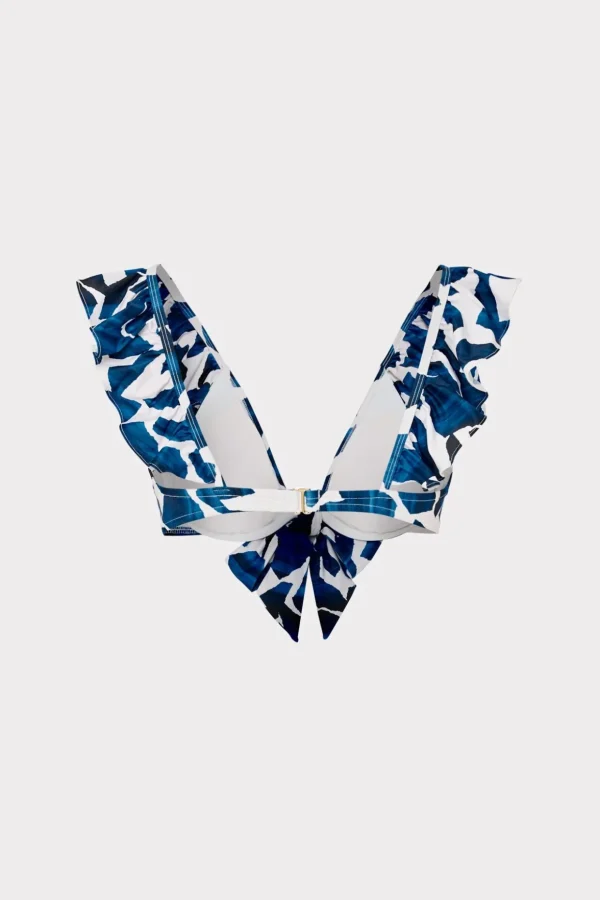 Bikinis-MILLY Ocean Puzzle Ruffle Bikini Top Navy Multi