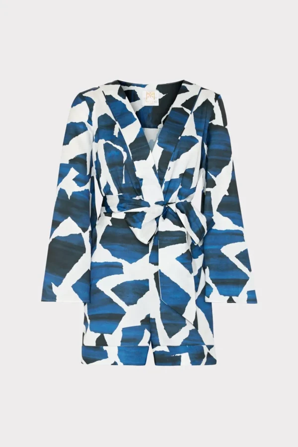 ocean_puzzle_satin_romper_0-1.webp Jumpsuits & Rompers-MILLY Ocean Puzzle Satin Romper Navy Multi