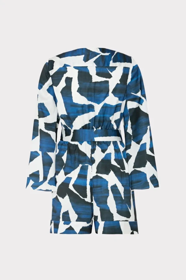 ocean_puzzle_satin_romper_3-1.webp Jumpsuits & Rompers-MILLY Ocean Puzzle Satin Romper Navy Multi