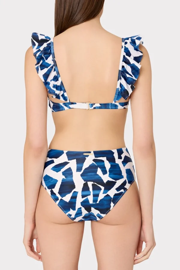 Jumpsuits & Rompers-MILLY Ocean Puzzle Tie Bikini Bottom Navy Multi