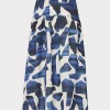 Cover-Ups-MILLY Ocean Puzzle Viscose Linen Skirt Navy Multi