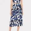 Cover-Ups-MILLY Ocean Puzzle Viscose Linen Tie Top Navy Multi