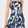 Cover-Ups-MILLY Ocean Puzzle Viscose Linen Tie Top Navy Multi