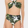 olivia_sea_of_petals_drap_1.webp Bikinis-MILLY Olivia Sea Of Petals Draped Bandeau Top Chartreuse/Black