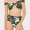 olivia_sea_of_petals_drap_3.webp Bikinis-MILLY Olivia Sea Of Petals Draped Bandeau Top Chartreuse/Black