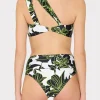 olivia_sea_of_petals_drap_5.webp Bikinis-MILLY Olivia Sea Of Petals Draped Bandeau Top Chartreuse/Black