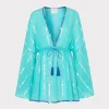 Cover-Ups-MILLY Olympia Lurex Stripe Coverup Dress Turquoise/Blue