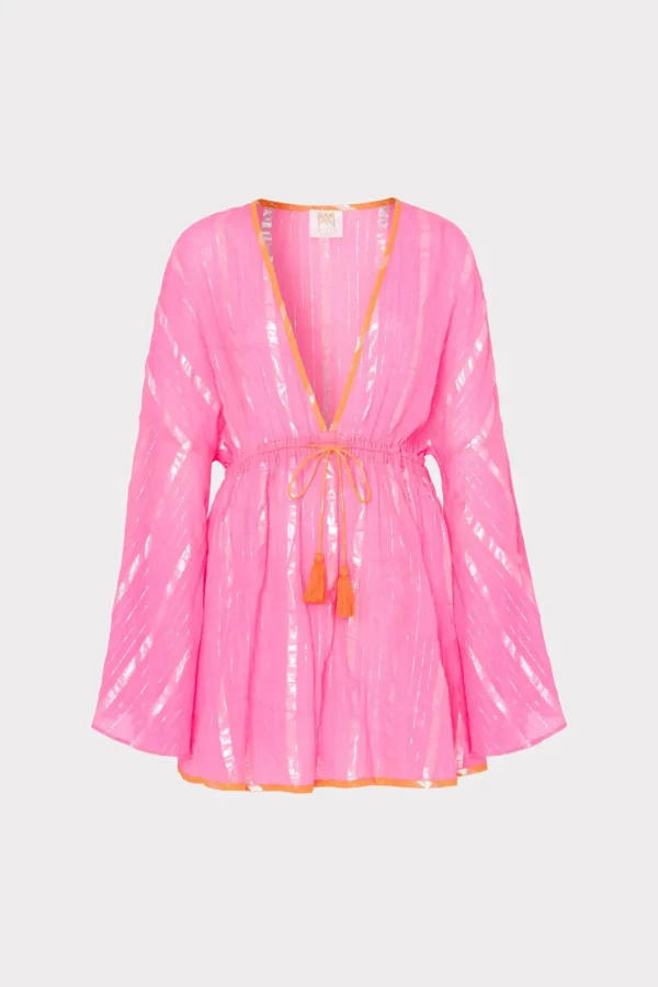 olympia_lurex_stripe_cove_0-5.webp Jumpsuits & Rompers-MILLY Olympia Lurex Stripe Coverup Dress Pink/Coral