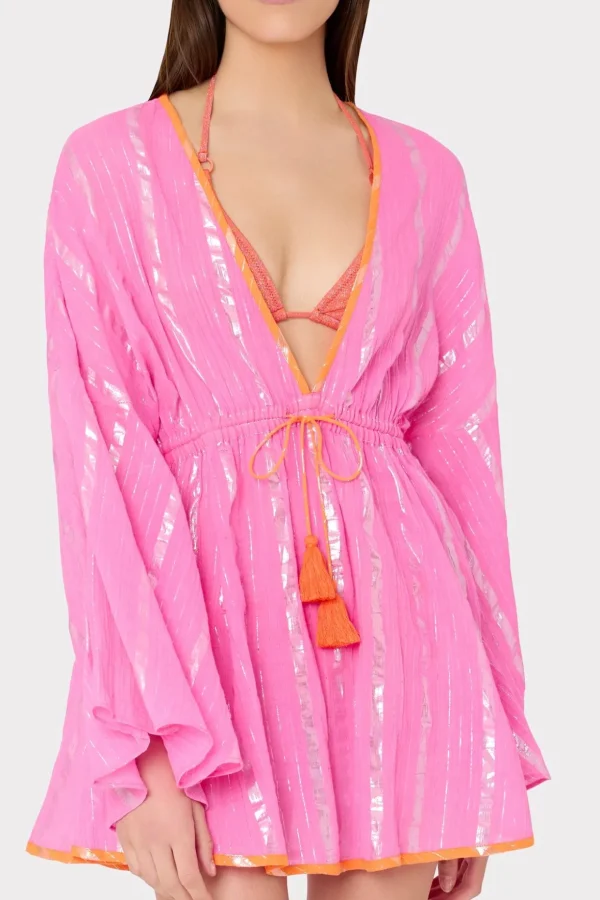 olympia_lurex_stripe_cove_1-5.webp Jumpsuits & Rompers-MILLY Olympia Lurex Stripe Coverup Dress Pink/Coral