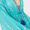 Cover-Ups-MILLY Olympia Lurex Stripe Coverup Dress Turquoise/Blue