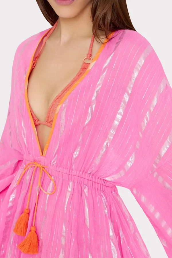 olympia_lurex_stripe_cove_2-4.webp Jumpsuits & Rompers-MILLY Olympia Lurex Stripe Coverup Dress Pink/Coral