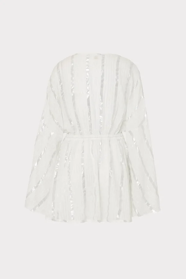 Cover-Ups-MILLY Olympia Lurex Stripe Coverup Dress White