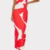 Maxi Dresses-MILLY Orion Grand Foliage Dress Red/White