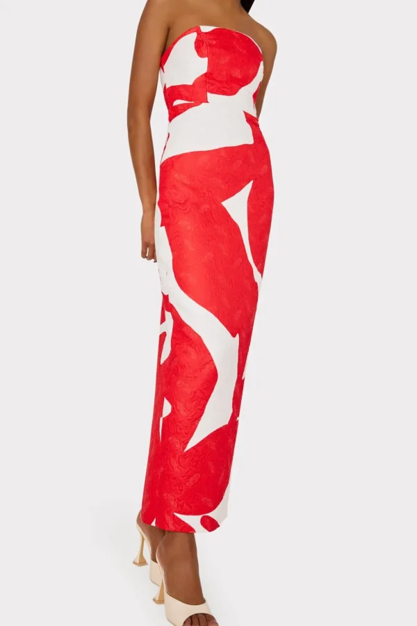 Guest Of Dresses-MILLY Orion Grand Foliage Dress Red/White