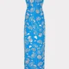 Guest Of Dresses-MILLY Orion Sequin Embellished Linen Dress Blue/White