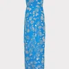 Guest Of Dresses-MILLY Orion Sequin Embellished Linen Dress Blue/White