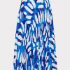 Skirts-MILLY Otha Brushstroke Pleated Skirt Blue Multi