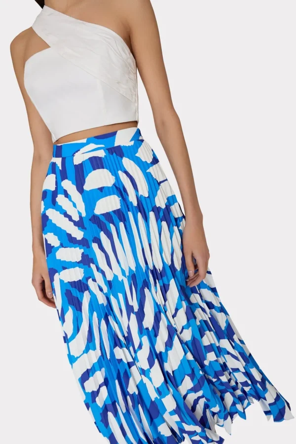 otha_brushstroke_pleated__2.webp Jumpsuits & Rompers-MILLY Otha Brushstroke Pleated Skirt Blue Multi