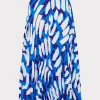 Skirts-MILLY Otha Brushstroke Pleated Skirt Blue Multi