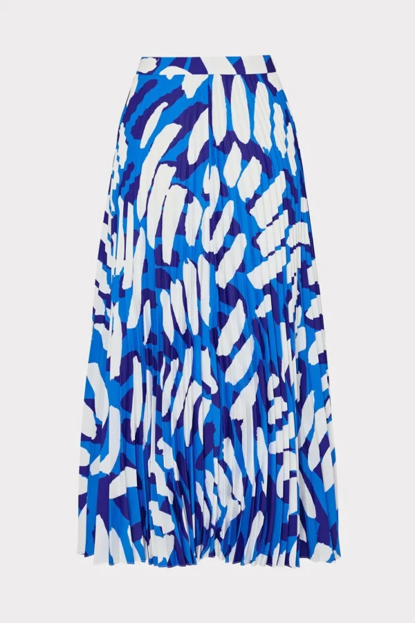 otha_brushstroke_pleated__3.webp Jumpsuits & Rompers-MILLY Otha Brushstroke Pleated Skirt Blue Multi