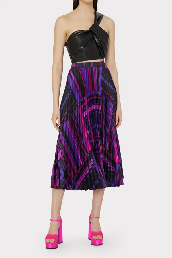 Skirts-MILLY Otha Patchwork Plaid Skirt Purple Multi