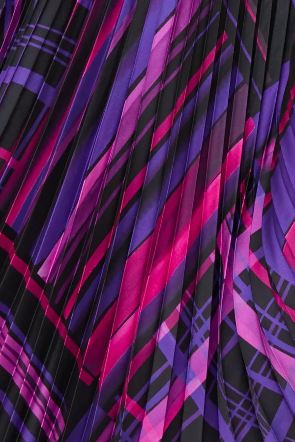 Skirts-MILLY Otha Patchwork Plaid Skirt Purple Multi