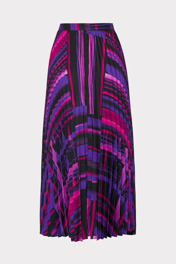 Skirts-MILLY Otha Patchwork Plaid Skirt Purple Multi