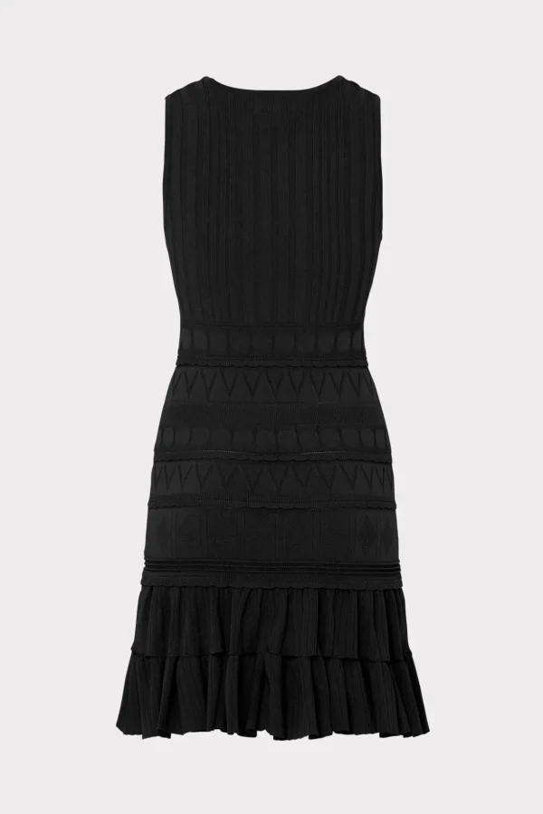 pepper_knit_ruffle_mini_d_3-1.webp Day Dresses-MILLY Pepper Knit Ruffle Mini Dress Black