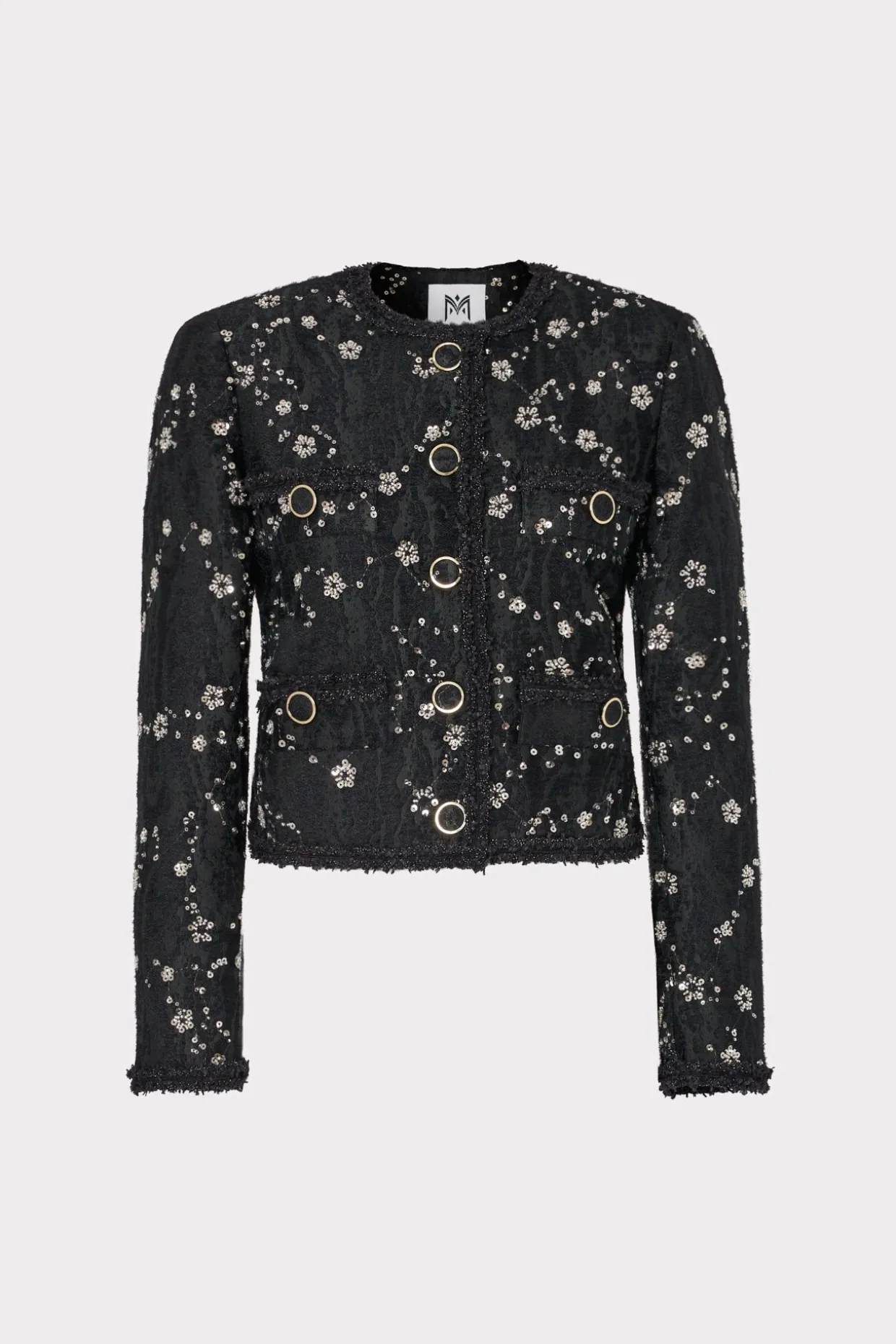 Coats & Jackets-MILLY Pheobe Beaded Jacket Black