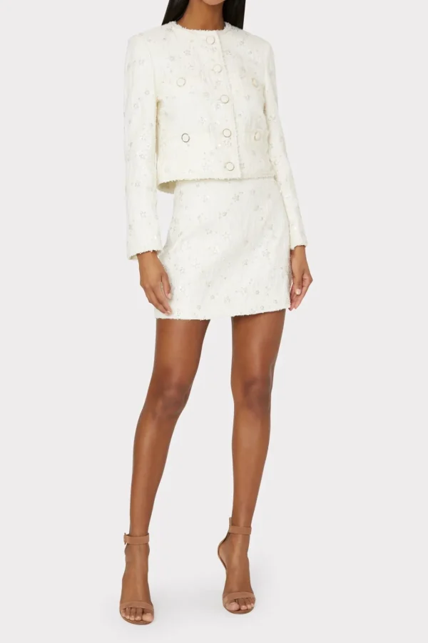 Coats & Jackets-MILLY Pheobe Beaded Jacket Ecru