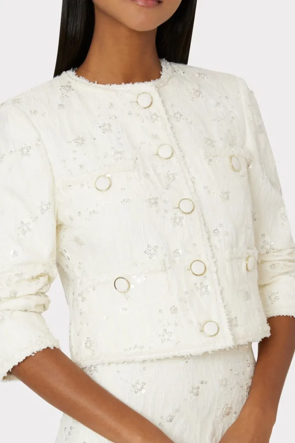 Coats & Jackets-MILLY Pheobe Beaded Jacket Ecru