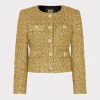 Coats & Jackets-MILLY Pheobe Metallic Tweed Jacket Gold