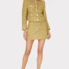 Coats & Jackets-MILLY Pheobe Metallic Tweed Jacket Gold