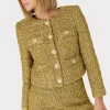 Coats & Jackets-MILLY Pheobe Metallic Tweed Jacket Gold